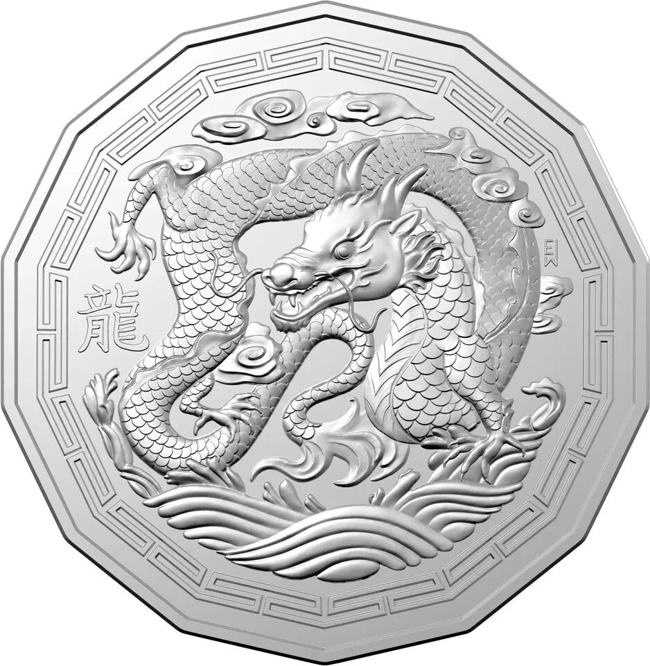 2024 RAM Lunar Dragon Tetra-Decagon 50c UNC Carded Coin