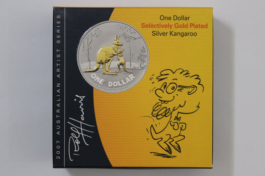 2007 RAM Kangaroo 1oz Gold Plated silver $1 Coin