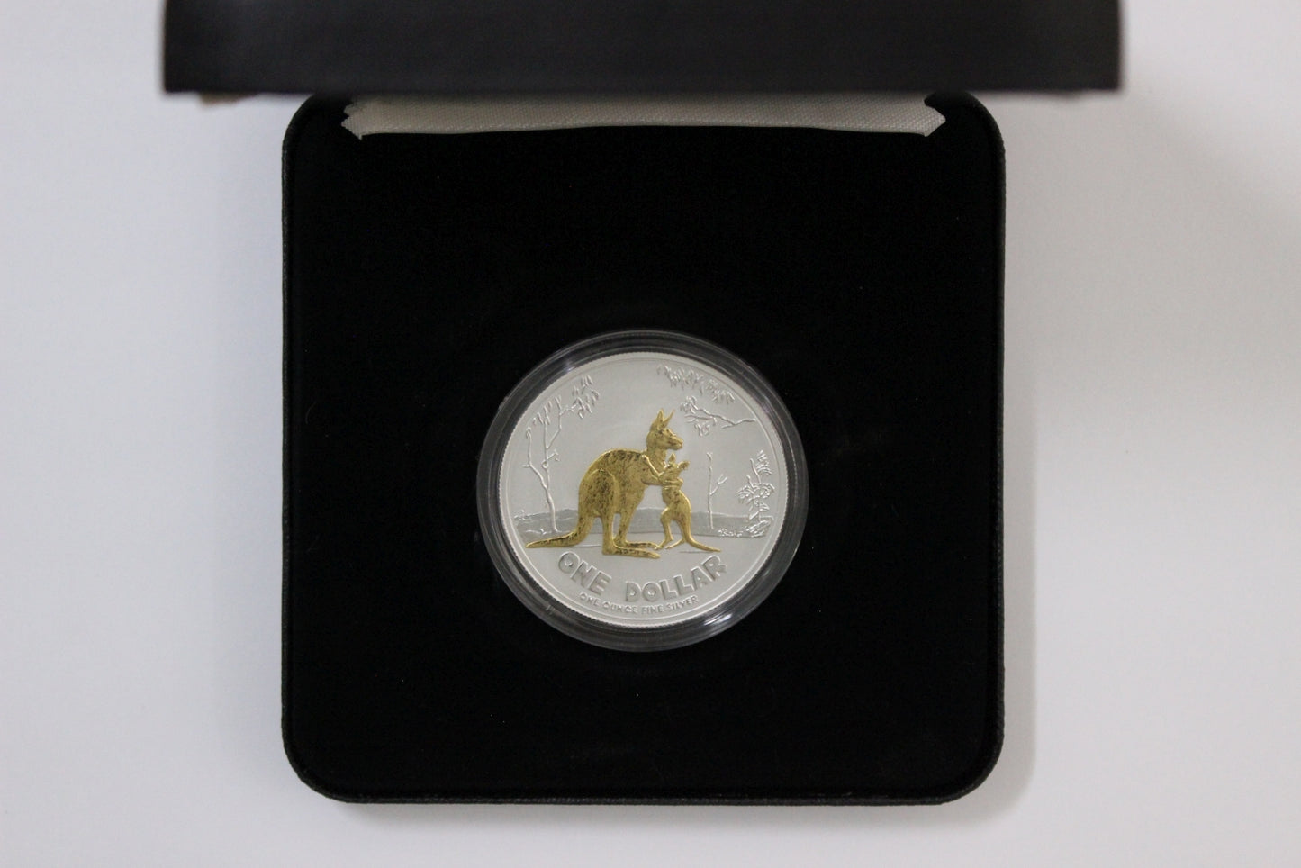 2007 RAM Kangaroo 1oz Gold Plated silver $1 Coin