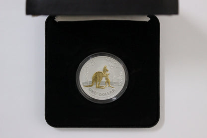 2007 RAM Kangaroo 1oz Gold Plated silver $1 Coin