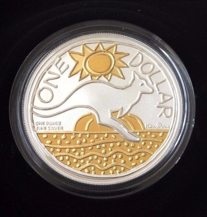 2009 RAM Kangaroo 1oz Silver Gilded Proof Coin