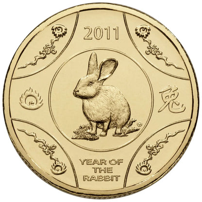 2011 RAM Lunar Rabbit $1 UNC Coin on Card