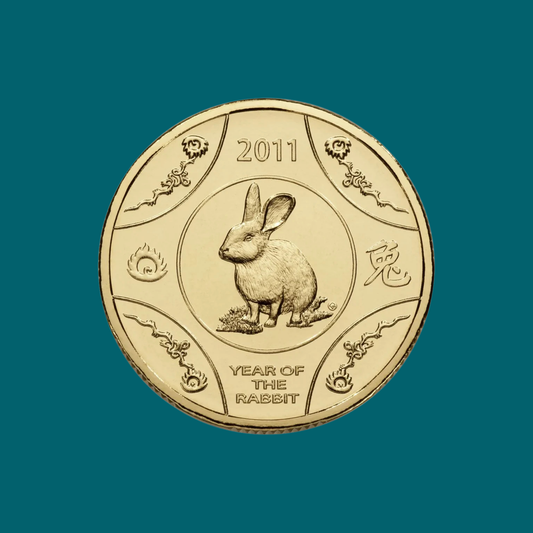 2011 RAM Lunar Rabbit $1 UNC Coin on Card