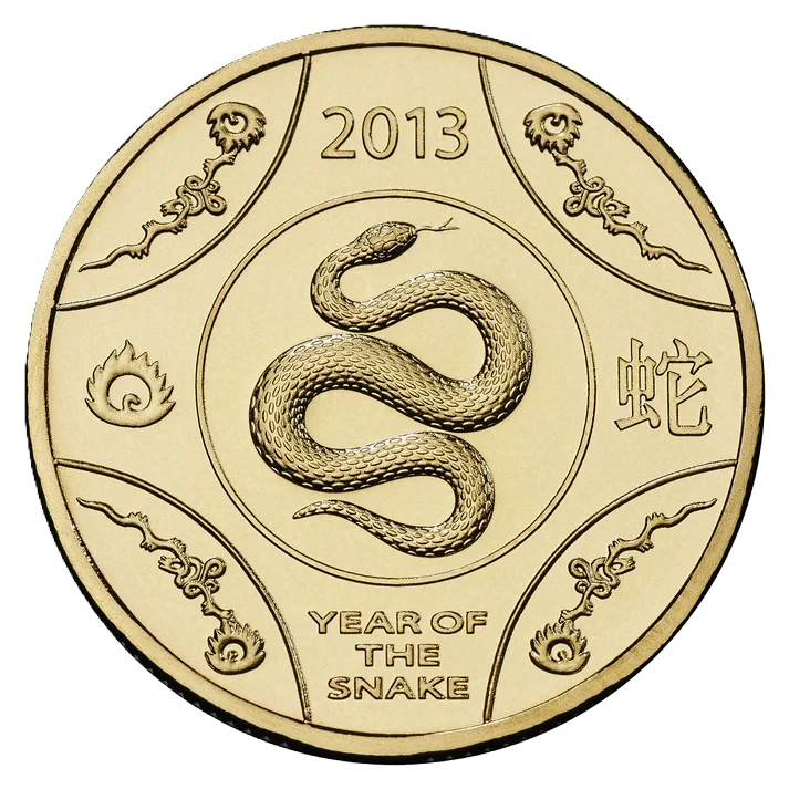2013 Royal Mint Lunar Year of the Snake $1 Uncirculated Coin