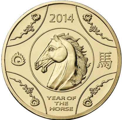 2014 Royal Australian Mint Lunar Year of the Horse $1 Uncirculated Coin