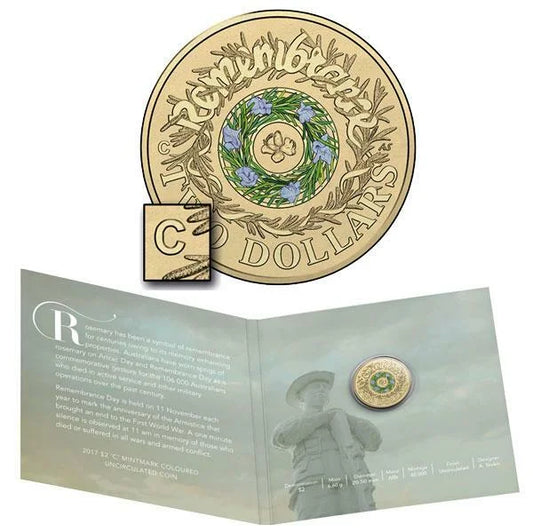2017 RAM Rosemary $2 C-Mintmark Coloured UNC Coin