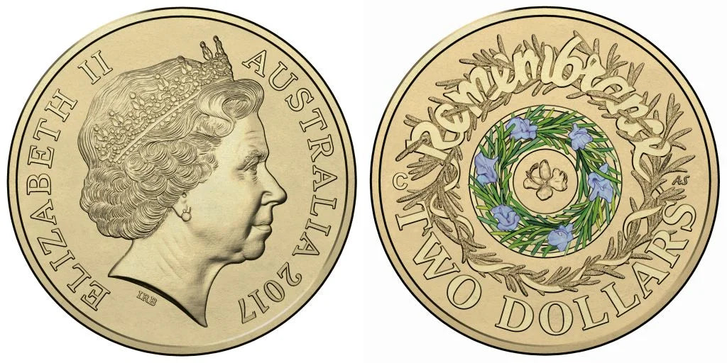 2017 RAM Rosemary $2 C-Mintmark Coloured UNC Coin