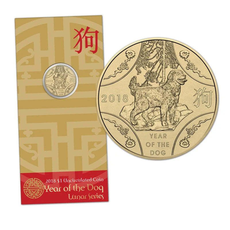 2018 Royal Australian Mint Lunar Year of the Dog $1 Uncirculated Coin