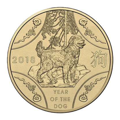 2018 Royal Australian Mint Lunar Year of the Dog $1 Uncirculated Coin