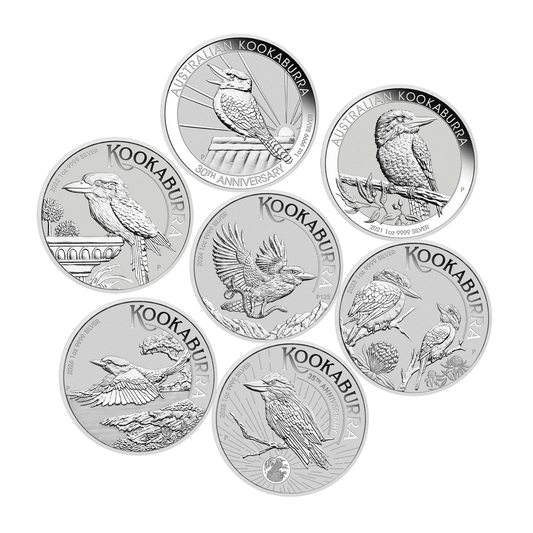 2020-2026 Perth Mint Kookaburra 1oz Silver Bullion 7-Coin Set