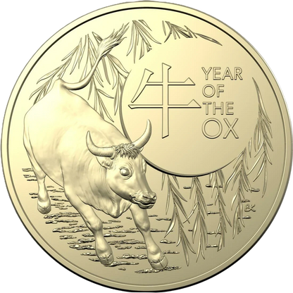2021 Royal Australian Mint Lunar Year of the Ox $1 Two-Coin Set
