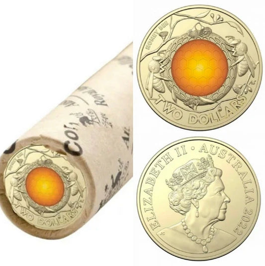 2022 RAM Honey Bee $2 Coloured UNC Mint Roll