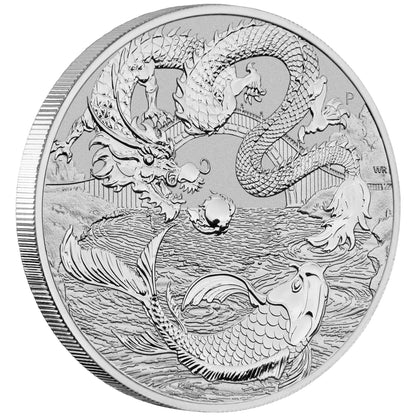 2023 Perth Mint Dragon & Koi 1oz Silver Bullion Coin