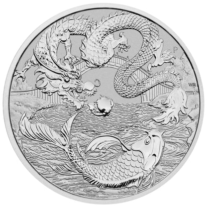 2023 Perth Mint Dragon & Koi 1oz Silver Bullion Coin