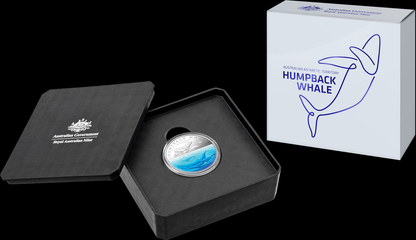 2023 RAM Humpback Whale 1oz Silver Coloured Proof Coin