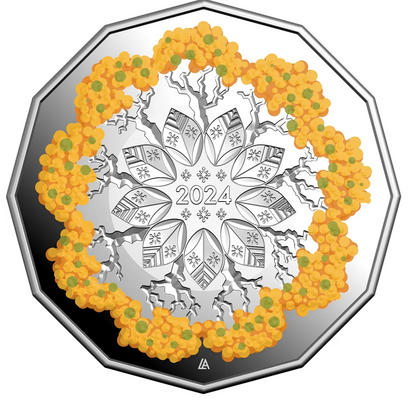 2024 RAM Christmas Festive Florals 1/2oz Coloured  Silver Proof Coin