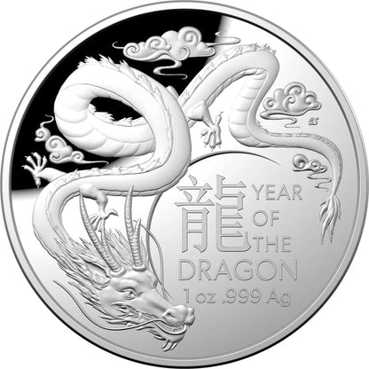 2024 RAM Dragon 1oz Silver Domed Proof $5 Coin