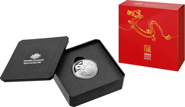 2024 RAM Dragon 1oz Silver Domed Proof $5 Coin