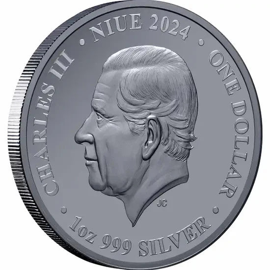 2024 Niue Australia at Night Rock Wallaby 1oz Silver Black Proof Coin