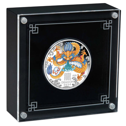 2024 Perth Mint Dragon 1oz Silver Proof Coloured Coin