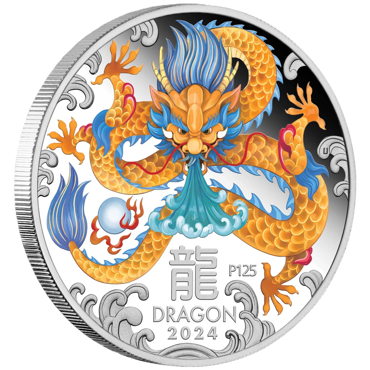 2024 Perth Mint Lunar Series III  Dragon 1oz Silver Coloured  Coin