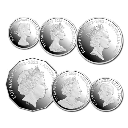 2024 Royal Australian Mint Change of Monarchs Silver Proof 6 Coin Set