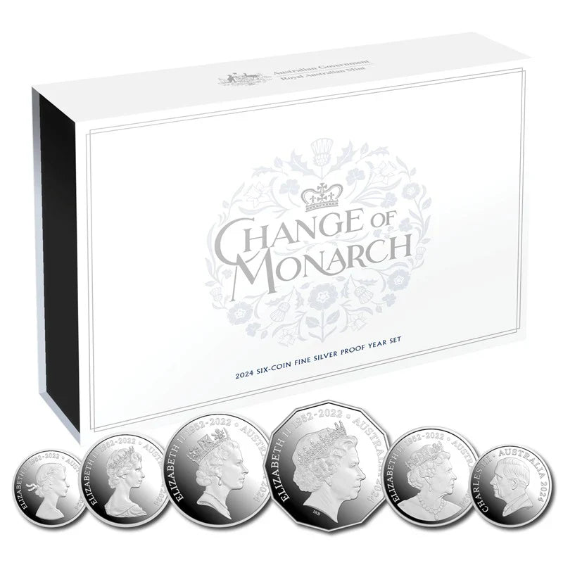 2024 Royal Australian Mint Change of Monarchs Silver Proof 6 Coin Set