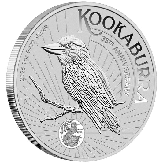 2025 Perth Mint Kookaburra 1oz Silver Bullion Coin in capsule