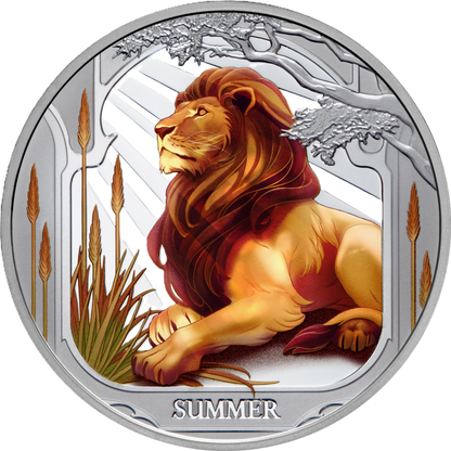 2025 Niue Seasons Summer Lion 1oz Silver Coloured Proof Coin