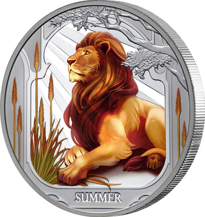 2025 Niue Seasons Summer Lion 1oz Silver Coloured Proof Coin