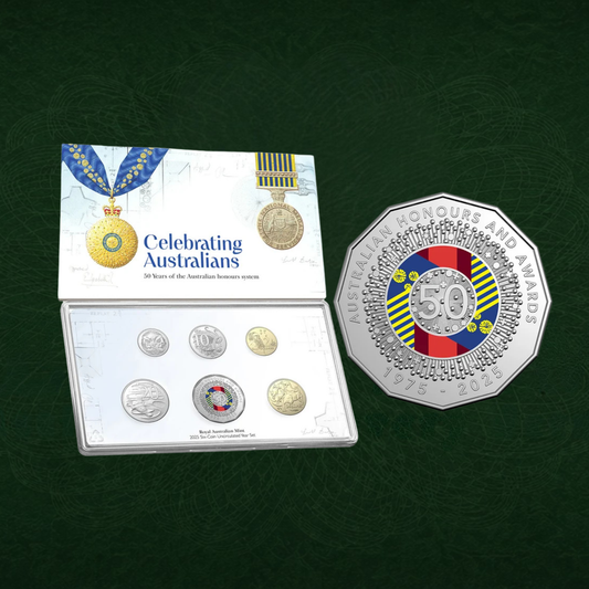 2025 RAM 50th Anniversary of the Australian Six-Coin Coloured UNC Year Set