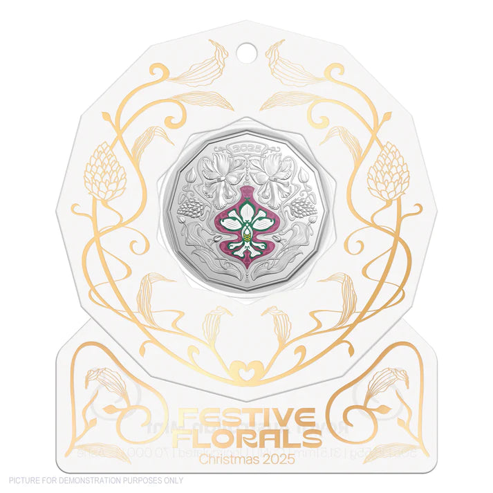 2025 RAM Christmas Festive Florals - 50c Uncirculated Coin - 5 coin set