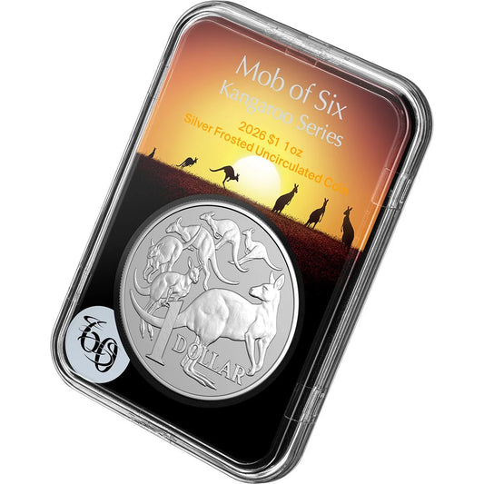 2026 RAM Mob Of Six Roos 1oz Silver Frosted UNC Coin Pre-Order