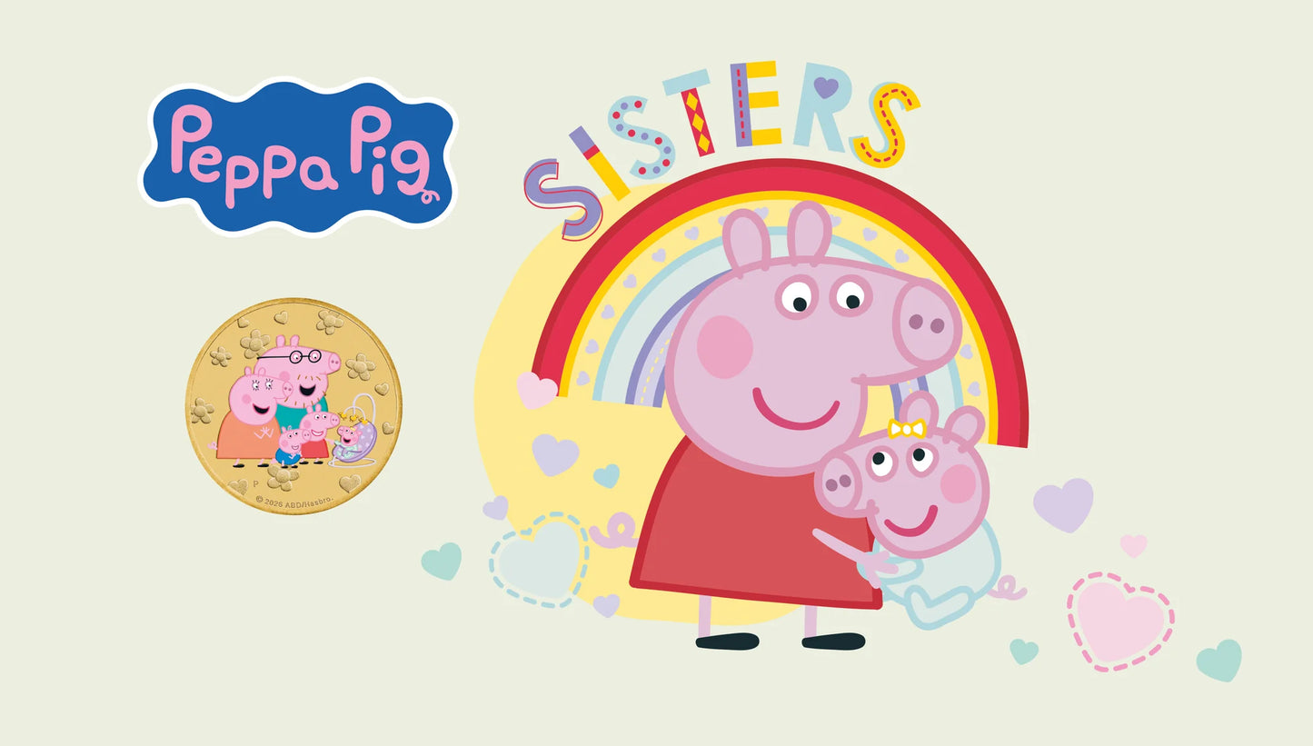 2026 Perth Mint Peppa Pig Coloured PNC & 3 Coin Set