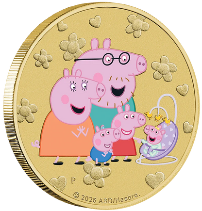 2026 Perth Mint Peppa Pig Coloured PNC & 3 Coin Set