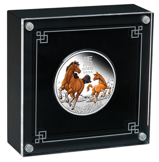 2026 Perth Mint Horse 1oz Silver Coloured Proof Coin