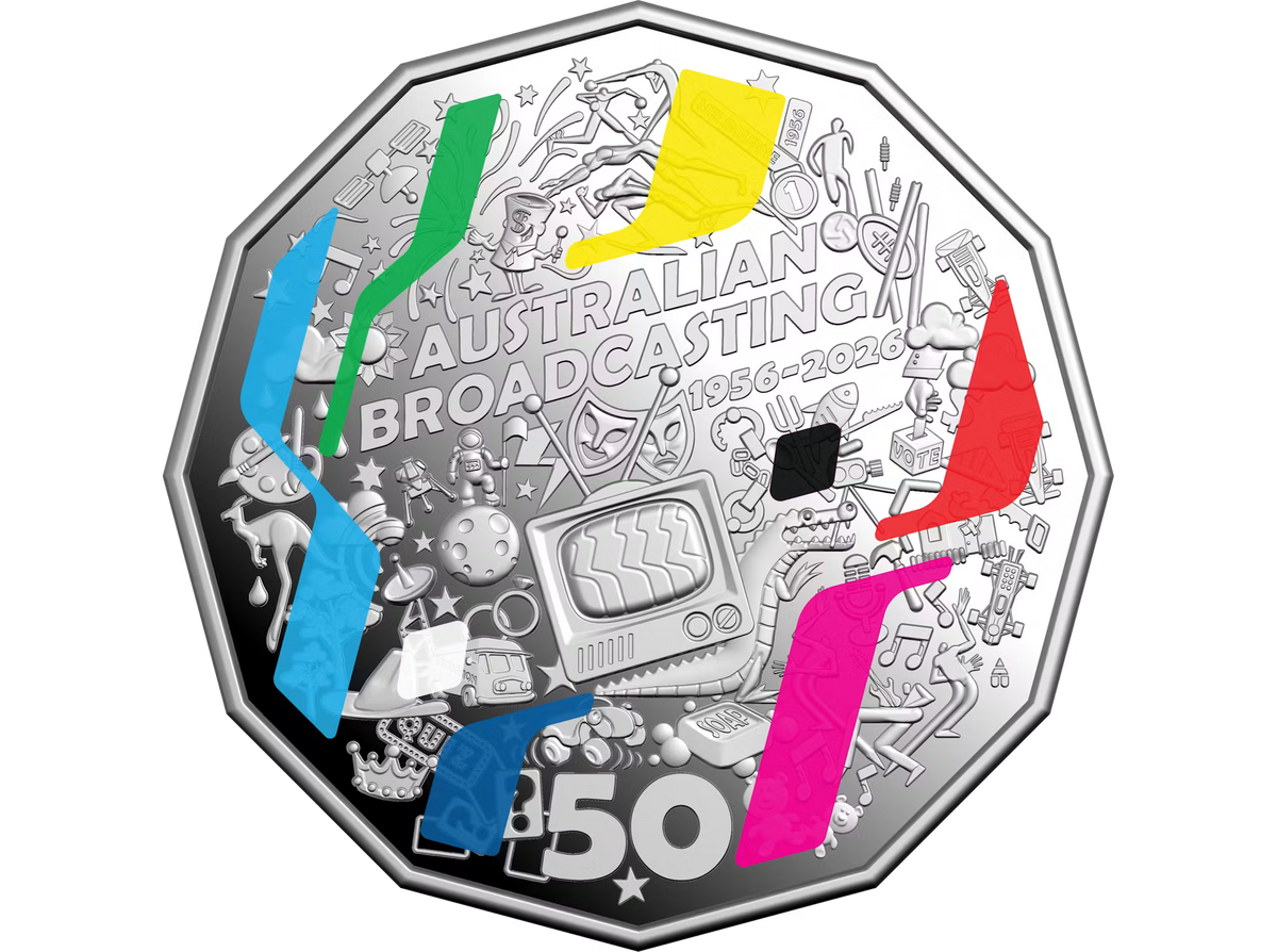 2026 RAM 70th Anniversary of TV Broadcast 50c Coloured Silver Proof Coin