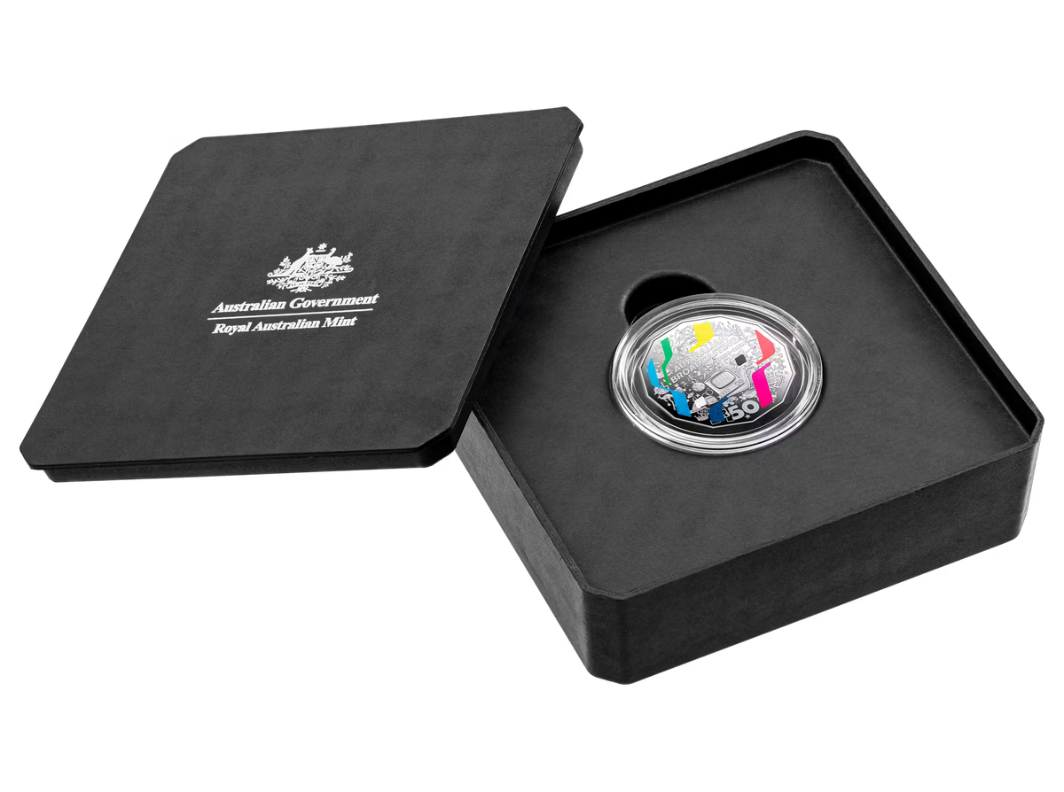 2026 RAM 70th Anniversary of TV Broadcast 50c Coloured Silver Proof Coin