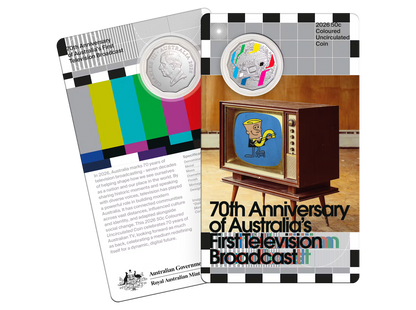 2026 RAM 70th Anniversary of TV Broadcast 50c Coloured Unc Coin