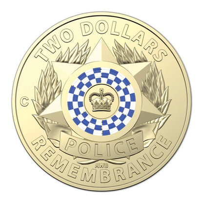 2019 RAM Police Remembrance $2 Coloured C Mintmark Coin in Card