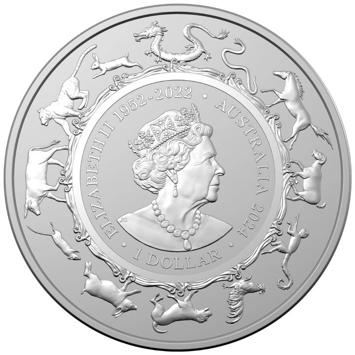 2024 RAM Lunar Dragon 1oz Silver Bullion Coin