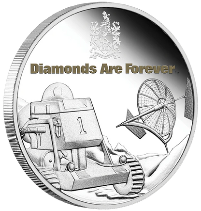 2021 Perth Mint James Bond Diamonds Forever 1oz Silver Proof  Coin