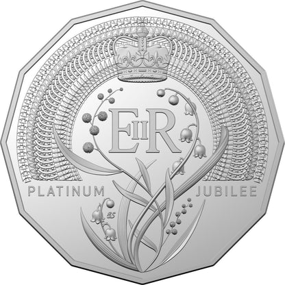 2022 RAM Platinum Jubilee Queen Elizabeth II 50c UNC Coin Card