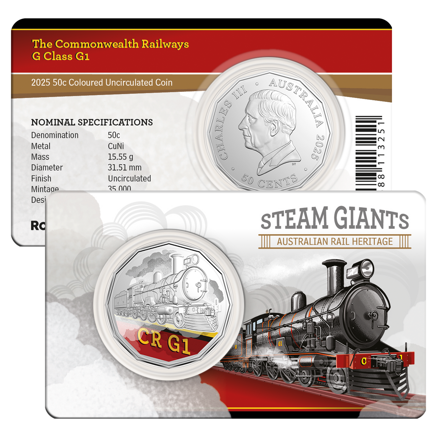 2025 RAM 50c Steam Giants  Rainbow Serpent 7-Coin Collection