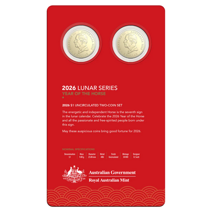 2026 RAM Lunar Year of the Horse Two-Coin Set UNC