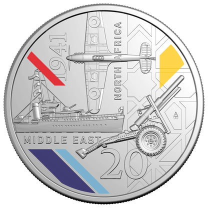 2026 RAM North Africa & Middle East 1941 20c Coloured Uncirculated Coin