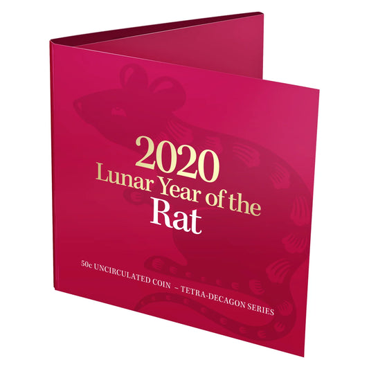 2020 RAM Lunar  Rat 50c UNC Coin in Card