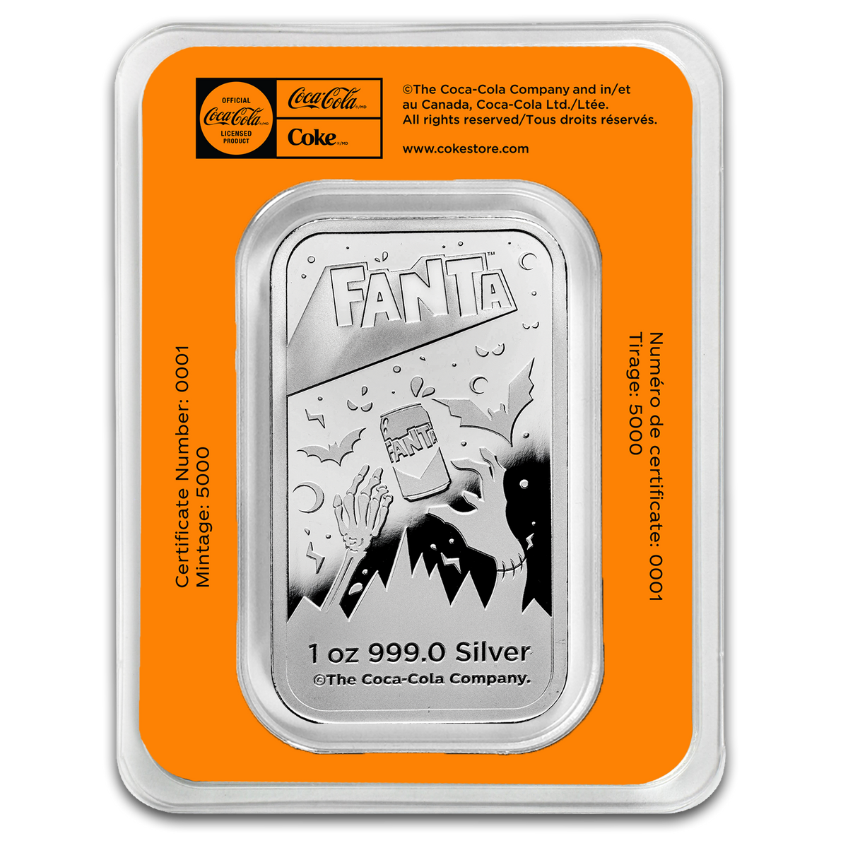 2026 PAMP Fanta Halloween 1oz Silver Coloured Proof Bar