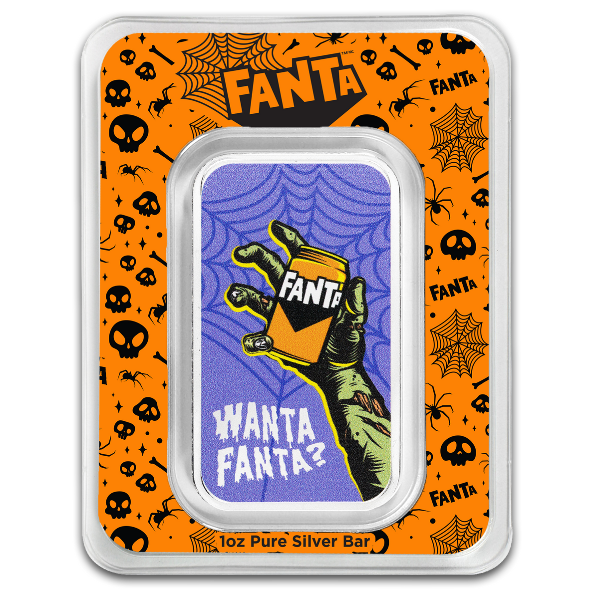 2026 PAMP Fanta Halloween 1oz Silver Coloured Proof Bar