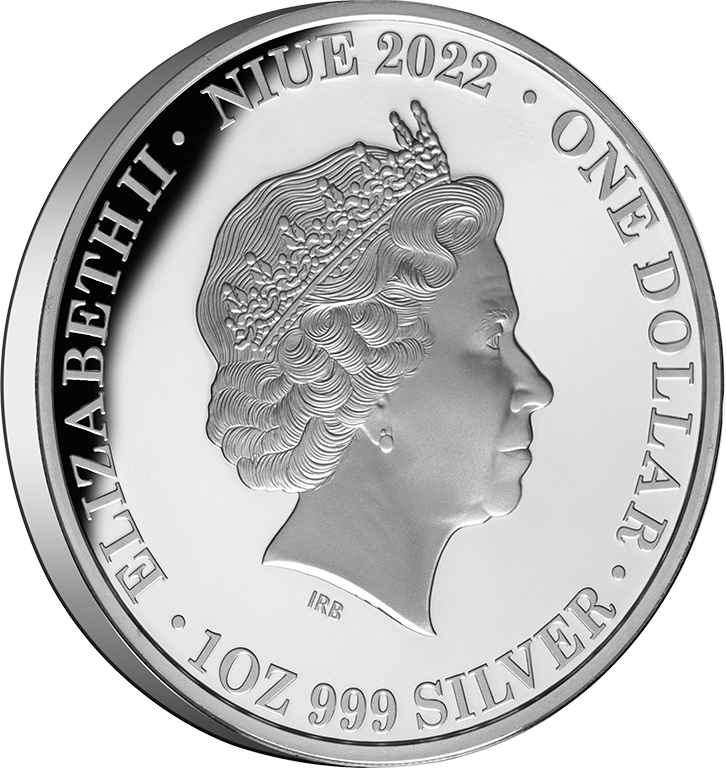 2022 Niue Queen Elizabeth II Tribute 1oz Silver Gilded Proof Coin